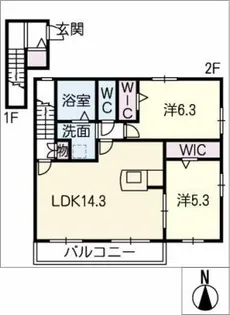 へーベルメゾン彩【2階】の間取り