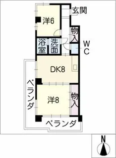 OSプリンスハイツ白壁北【2階】の間取り