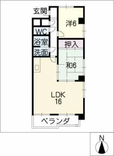 OSプリンスハイツ白壁北【3階】の間取り