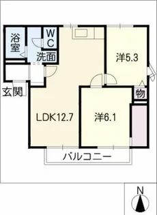 カサベルデB【2階】の間取り