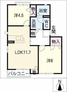 プリマベーラ A棟【1階】の間取り