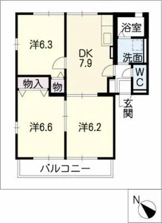リバーサイドたもの樹Ⅰ棟【1階】の間取り