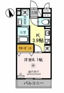 1Kの間取り画像