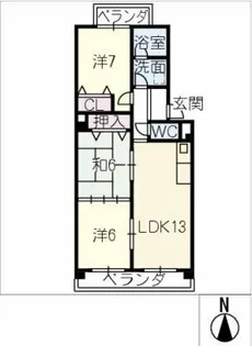 マンションひえい【4階】の間取り