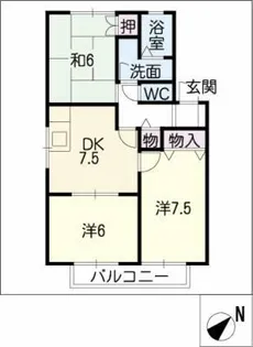 グリーンパークスMS A棟【2階】の間取り
