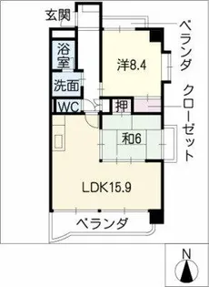 サウスヒルズ大清水【5階】の間取り