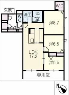 カーサ・レジデンス【1階】の間取り