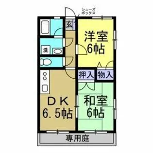 原松ハイツB【1階】の間取り