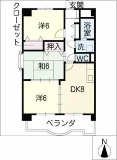 レジデンスK【6階】の間取り