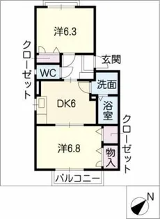 フローラル【2階】の間取り