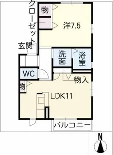 ビオスクウェアA【1階】の間取り