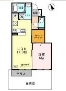 メゾン柿ヶ坪【1階】の間取り