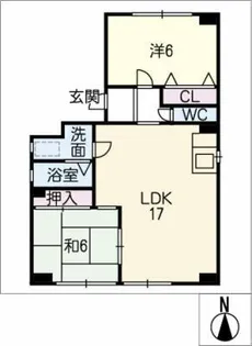 シャトーハイツ青柳【1階】の間取り