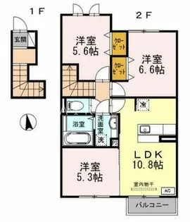リュミエールm&y B棟【2階】の間取り