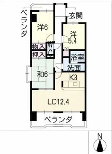 グランドヒルズ日進【1階】の間取り