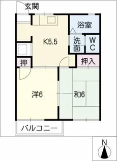 フレグランスムーラン【1階】の間取り