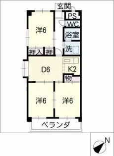 ヴェルドミール中根【3階】の間取り