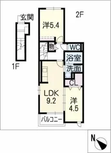 プリートカーサ【2階】の間取り