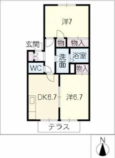 グリーンハウス B棟【1階】の間取り