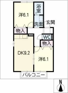 セゾンA【2階】の間取り