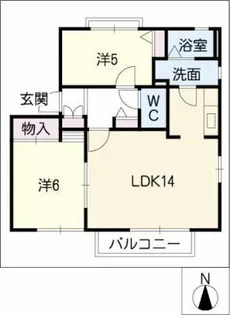 ピュアタウン花園C【1階】の間取り