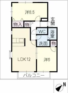 ハイカムール【2階】の間取り