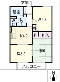 セピアコート B棟【1階】の間取り