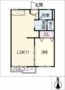グリーンステージ白山B棟【1階】の間取り