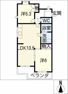 ロイヤル浅野【1階】の間取り