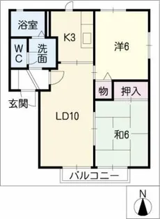 プランドール西口A棟【2階】の間取り