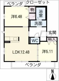 ボヌール大道下【1階】の間取り