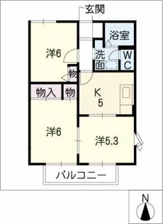 ニューアゼリア Ⅲ【2階】の間取り