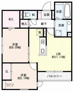 セジュール西明石【203号室】の間取り