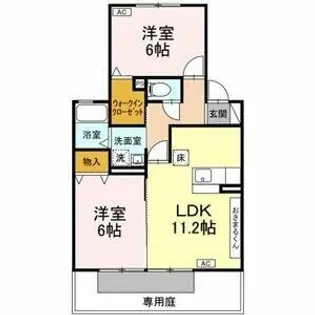グレースハイム六の坪【1階】の間取り