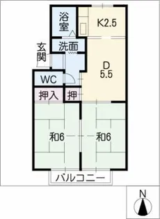 グリーンヴィレッジ瀬戸口【2階】の間取り