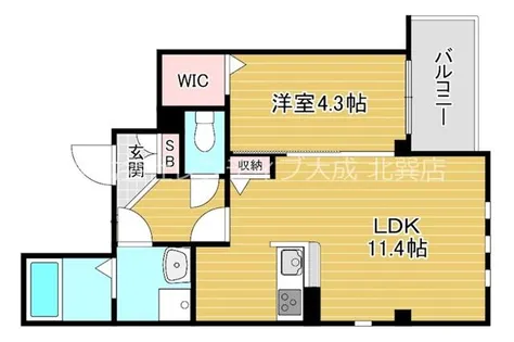 シュクル今里【3階】の間取り