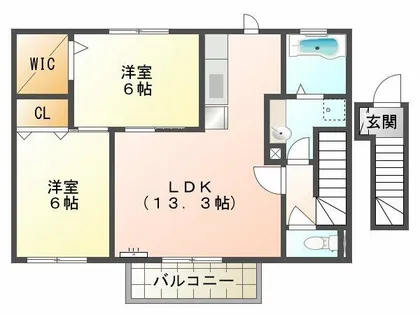 ウィット垂水【2階】の間取り