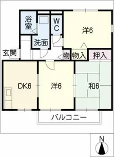 タウンコート岩崎台 B棟【1階】の間取り