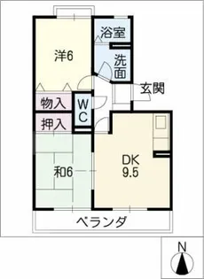 ピースフルゆうⅡ(北棟)【2階】の間取り