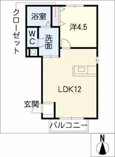 サン・FRIENDS北外山Ⅱ B棟【1階】の間取り