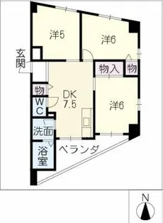 レジデンス八筋【4階】の間取り