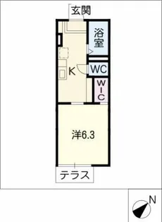 サンライズ大田【1階】の間取り