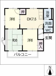 パルホームTOMIRYO N棟【2階】の間取り