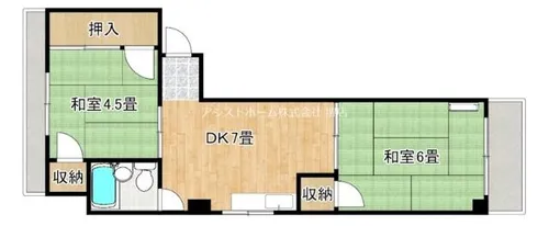 2DKの間取り画像