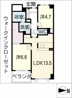 ジョイフル砂田橋CASA EST【5階】の間取り