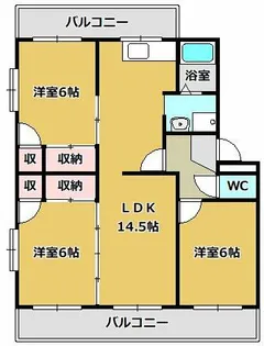 ガーデンハイツA棟・B棟【B202号室】の間取り