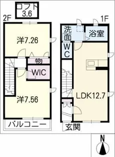 小坂ヒルズⅡ B棟【2階】の間取り