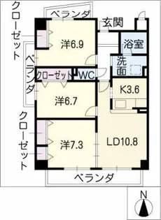 OSM植田・壱番館【1階】の間取り