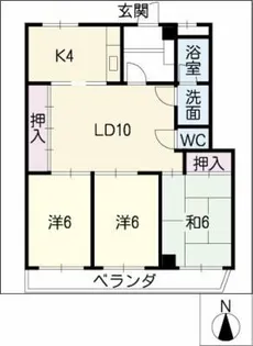 リバティー森末【1階】の間取り