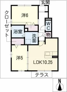 ハイツpeak【1階】の間取り